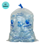 13 Gallon Clear Tall Kitchen Drawstring Trash Bags, 100% Recycled Plastic