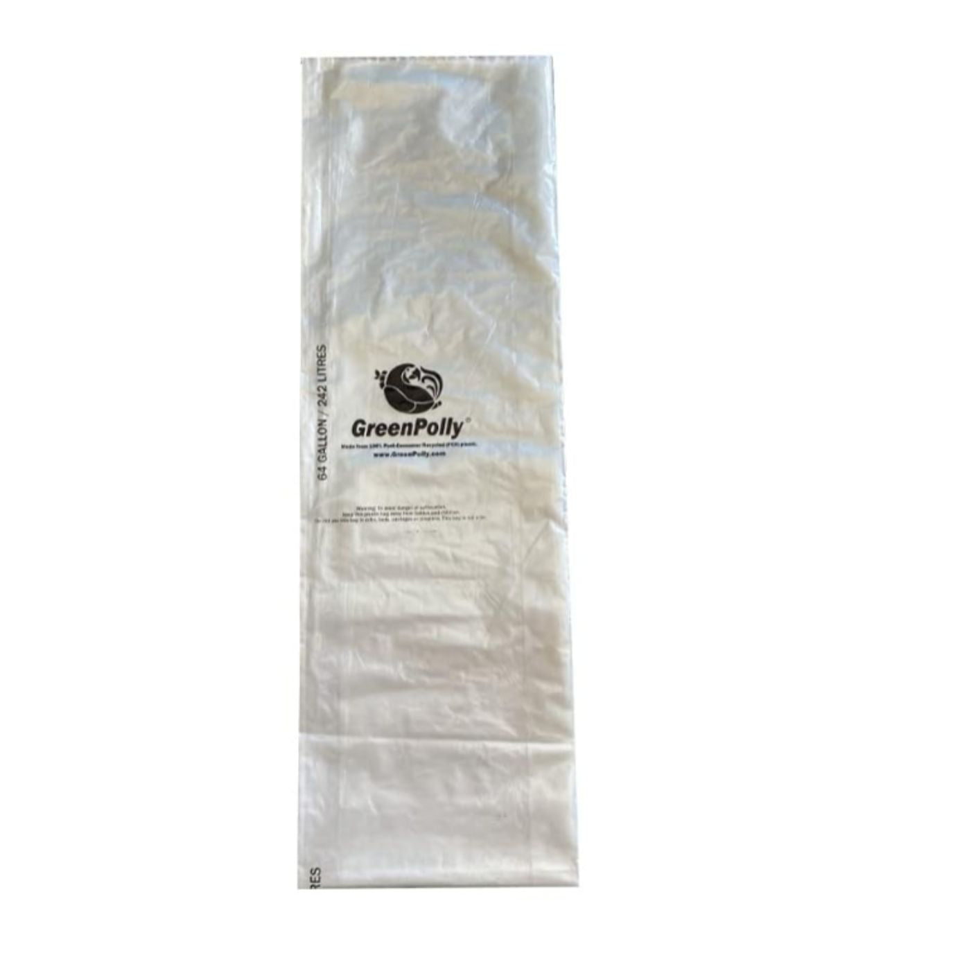 GreenPolly 64-Gallon Commercial Clear Bags – Strong, Sustainable, and 100% Recycled
