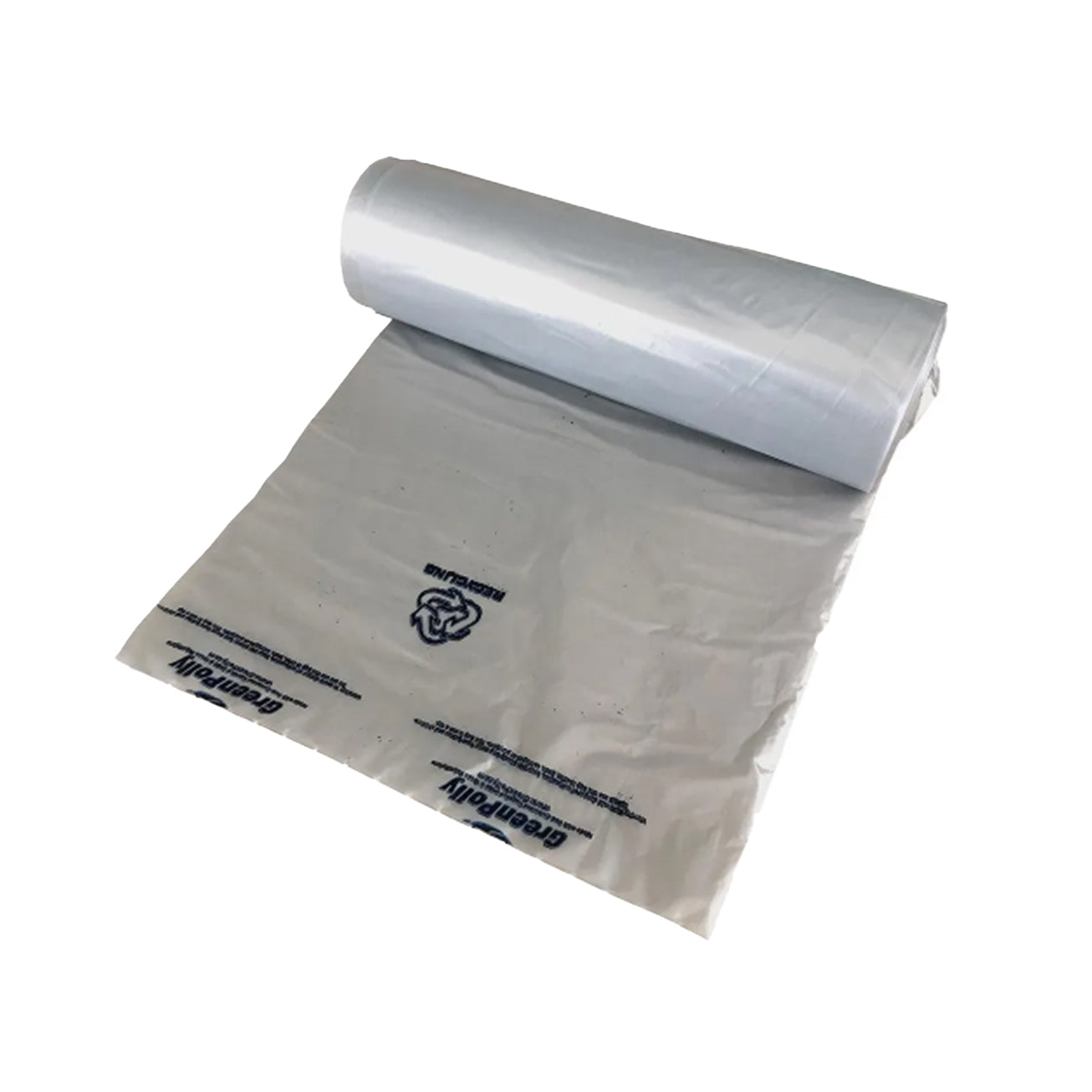 GreenPolly 33 Gallon Slim Jim Liner – Clear Commercial Durable Trash Bags, 100% Recycled Plastic, 100 Count